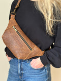 Traveler’s Leather Bag - Light Brown Embossed