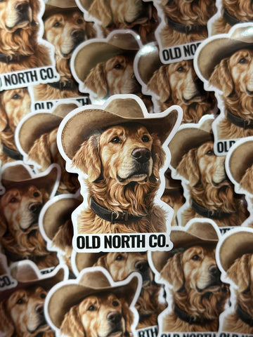 Cowboy Dog Sticker- Golden Retriever