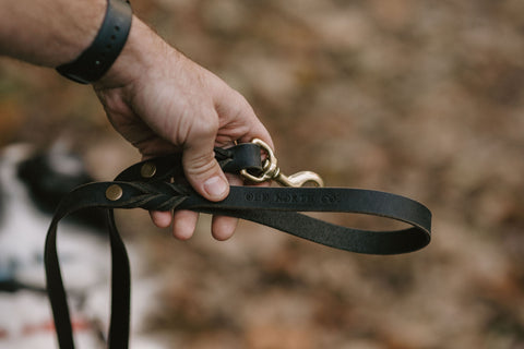 Black Leather Dog Leash