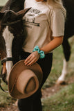 Aqua Satin Scrunchie