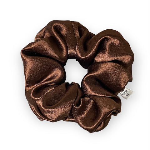 Chocolate Satin Scrunchie