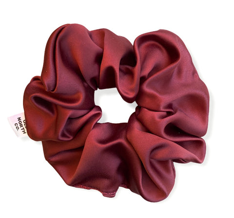 Wine Red Satin Scrunchie
