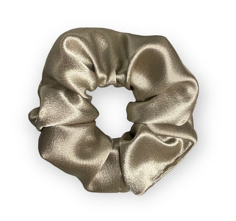 Taupe Satin Scrunchie