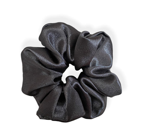Charcoal Satin Scrunchie