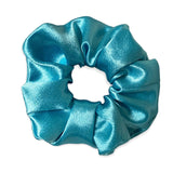 Aqua Satin Scrunchie